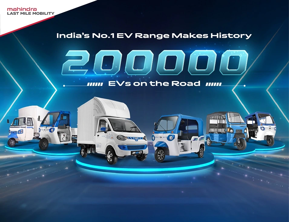 India’s No.1 Commercial EV manufacturer, Mahindra Last Mile Mobility Limited, surpasses 200000 electric vehicle Milestone