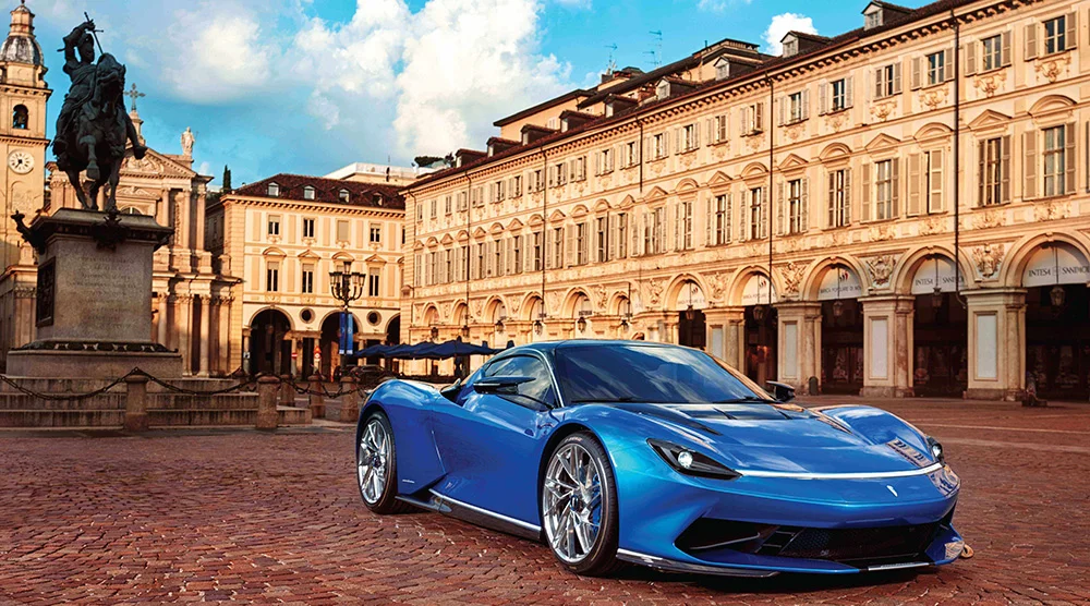 Blue Pininfarina Battista Side View Photo